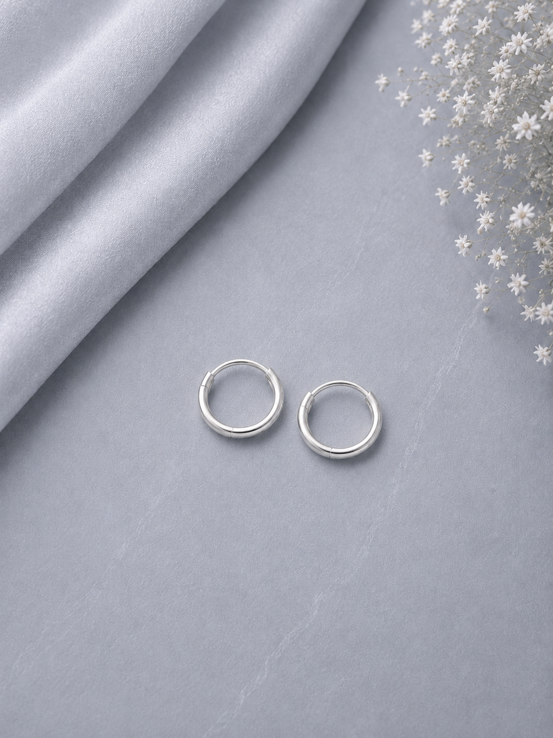8mm thin plain bali in pure silver