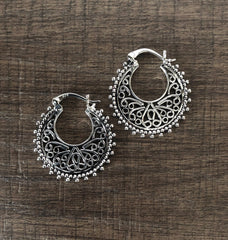 Filigree cut work balis in pure silver