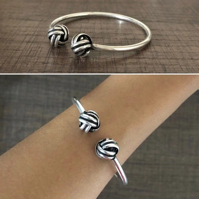 Knotted ends plain kada in pure silver